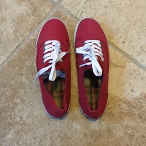 Red and white fashion sneakers